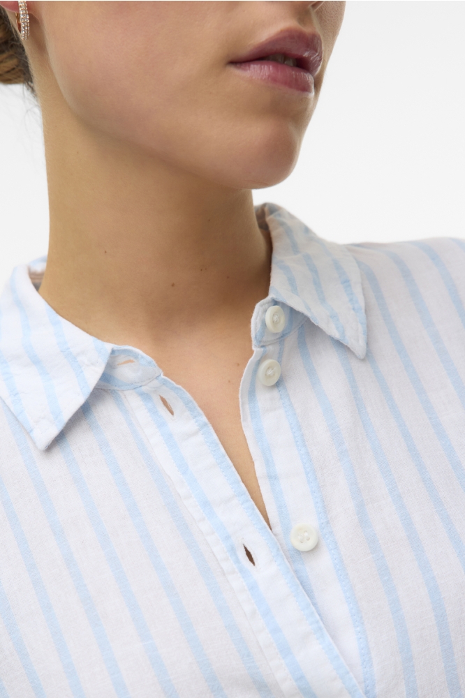 VMLINN LS SHIRT WVN NOOS 10305085 SNOW WHITE/AIRY BLUE